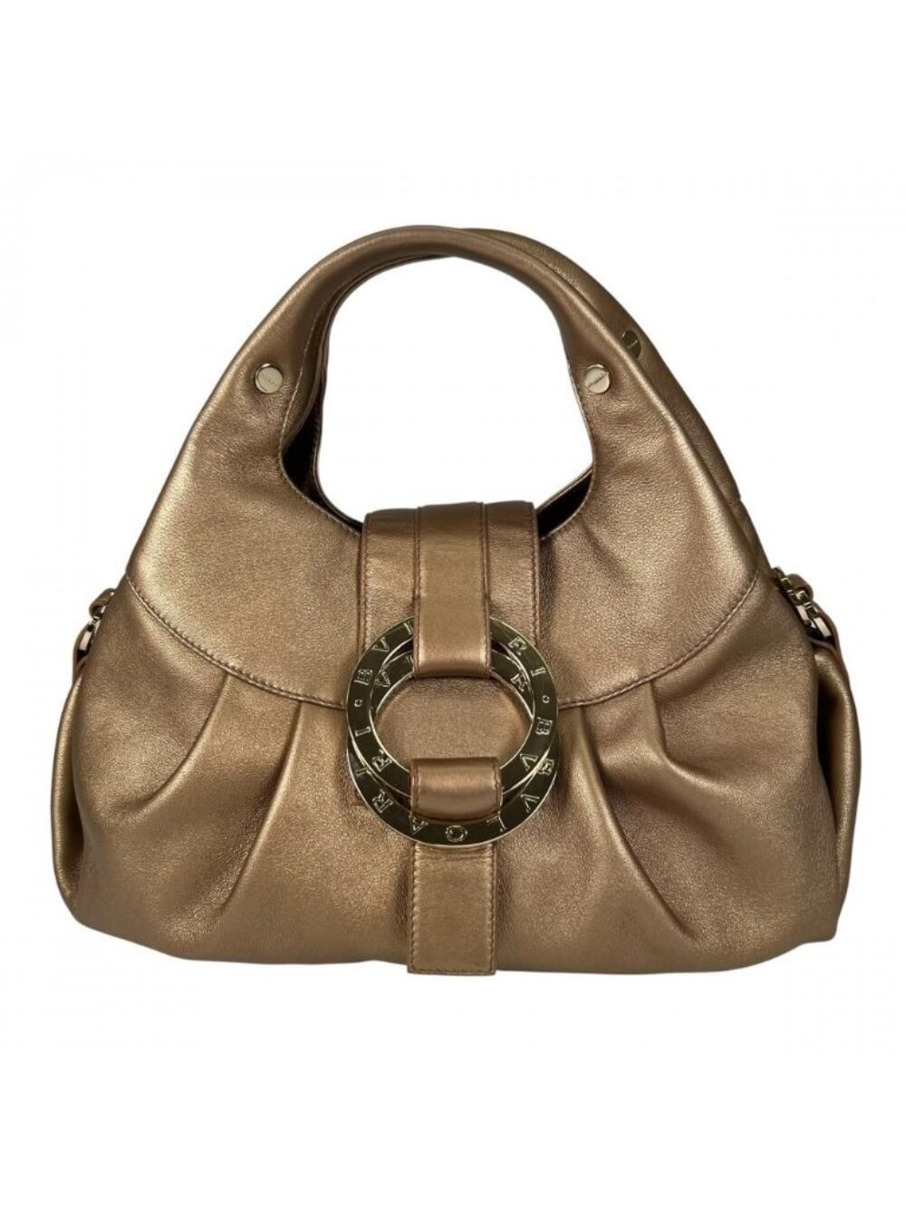 Bvlgari Handbag Chandra Metallic Leather Gold